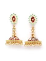 Maroon Meenakari Earrings for Womens