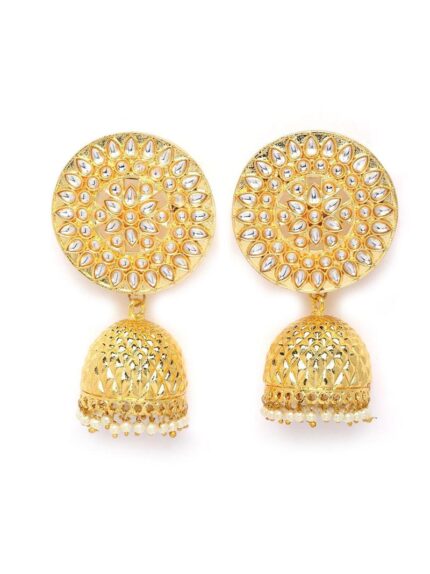 Golden Jhumki Earrings for Womens