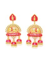 Elephant Shape Pink Jhumki Drop Earrings for Womens