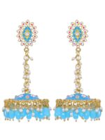 Sky Blue Meenakari Jhumki Earrings for Womens