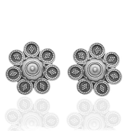 Oxidized Silver Drop Earrings for Womens | Women