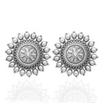 Oxidized Silver Drop Earrings for Womens | Women