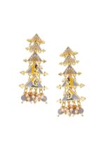 Gray Raja Rani Meenakari Drop Earrings for Womens