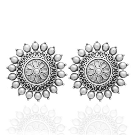 Oxidized Silver Drop Earrings for Womens | Women