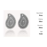 Oxidized Silver Drop Earrings for Womens | Women