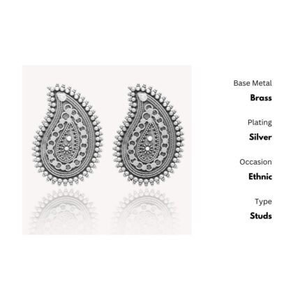 Oxidized Silver Drop Earrings for Womens | Women