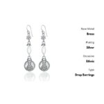 Oxidized Silver Drop Earrings for Womens | Women
