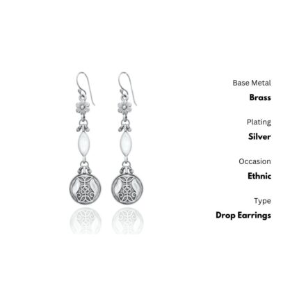 Oxidized Silver Drop Earrings for Womens | Women