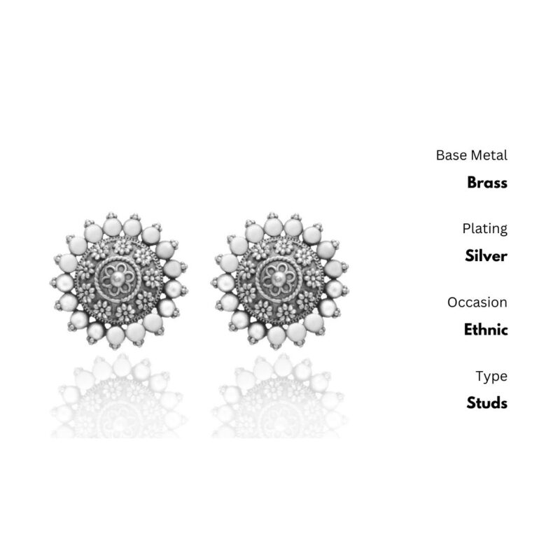 Oxidized Silver Drop Earrings for Womens | Women