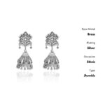 Oxidized Silver Drop Earrings for Womens | Women