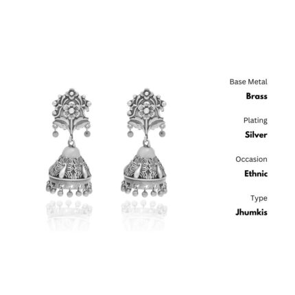 Oxidized Silver Drop Earrings for Womens | Women