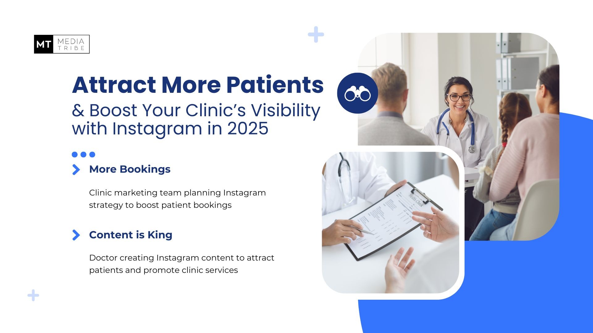 Clinic marketing team planning Instagram strategy to boost patient bookings